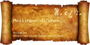Meilinger Ágnes névjegykártya